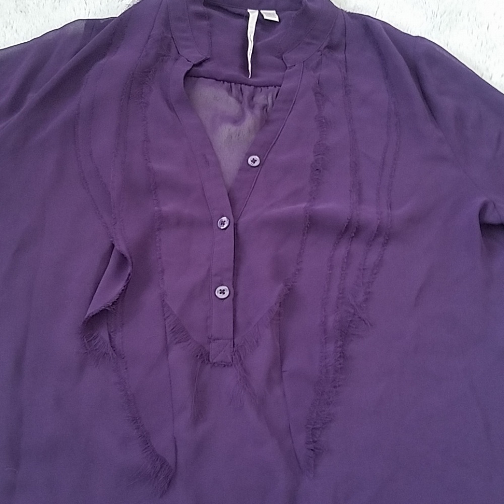 Lauren Conrad Purple Tunic Blouse - Picture 2 of 3